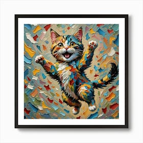 Jumping Cat Art Print