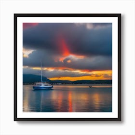 Sunset At Sydney Harbour Art Print