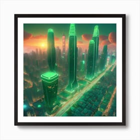 Futuristic Cityscape 1 Art Print