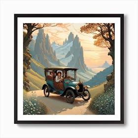 Old Car In The Mountains Art Print