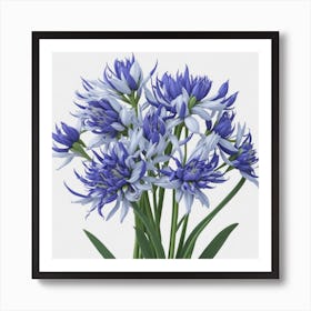 Blue Chrysanthemums myluckycharm Art Print