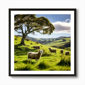 Grass Plant Day Scenic Tour Tourism Rural Green Farm Auckland Cute New Background Scener (8) Art Print