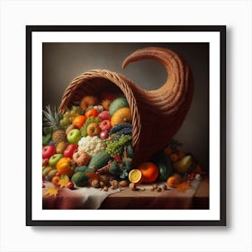 Thanksgiving Basket 1 Art Print