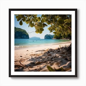 Tree On The Thai Beach Art Print