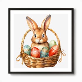 Easter Bunny In Basket Art Print