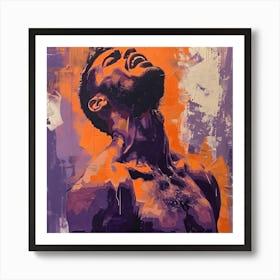 Man In Angst Orange And Purple 1 Art Print