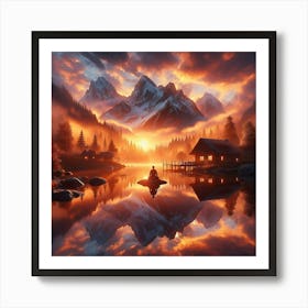 Sunrise In The Mountains 1 Art Print