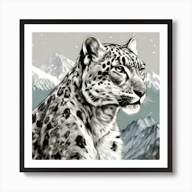 Snow Leopard Art Print