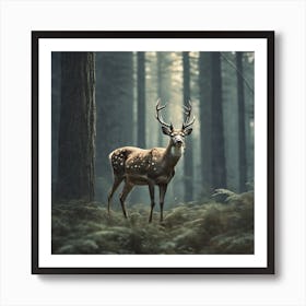 Deer In The Forest 241 Art Print