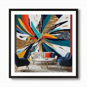 Unique, full-screen wall art with mesmerizing abstract shapes, vibrant colors, and bold brushstrokes.4 Art Print