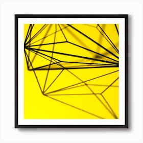 Abstract Geometric Shapes On Yellow Background Art Print