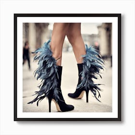 Shoe designs ,feather Art Print