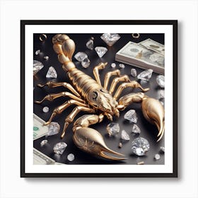 Scorpion With Diamonds Art Print
