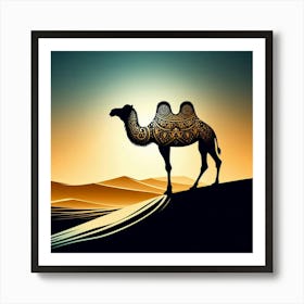 Camel Silhouette Art Print