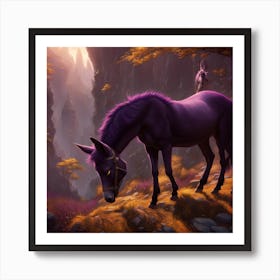Donkey In The Forest Art Print