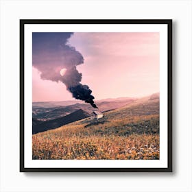 Smoke Rising From A Chimney Art Print