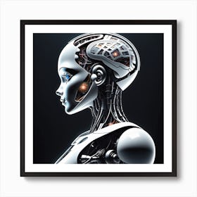 Woman With A Robot Head 3 Art Print