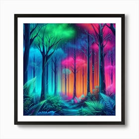 Psychedelic Forest 1 Art Print