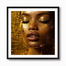 Gold Face 3 Art Print