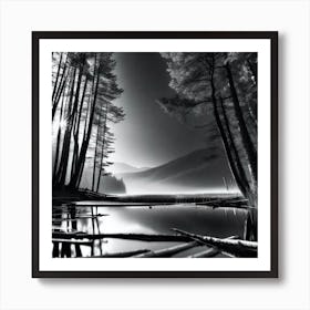 Black And White Forest 3 Art Print