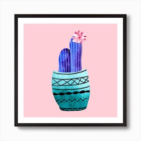 Galactic Cactus Square Art Print