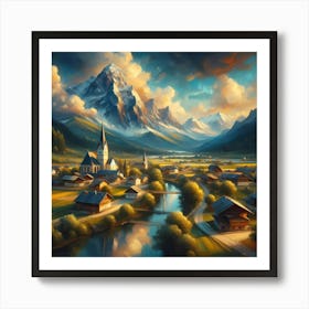 Village In The Mountains 8 Art Print