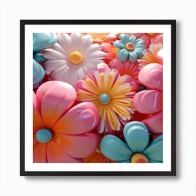 3d Flowers 1 Art Print