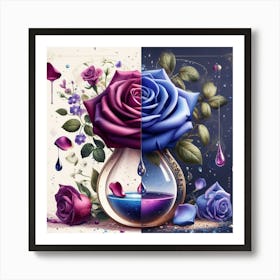 Roses And Water Art Print