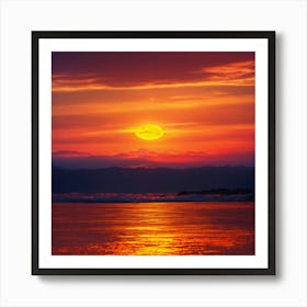 Sunset Over The Ocean 3 Art Print