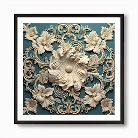 3d Floral Wall Art Art Print