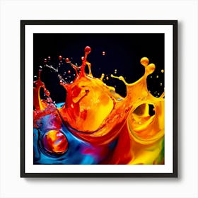 Colorful Paint Splash 3 Art Print