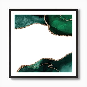 Emerald & Gold Agate Texture 11 Art Print