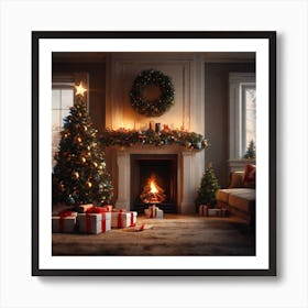 Christmas In The Living Room 35 Art Print