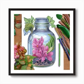 Style Botanical Illustration In Colored Pencil 9 Art Print