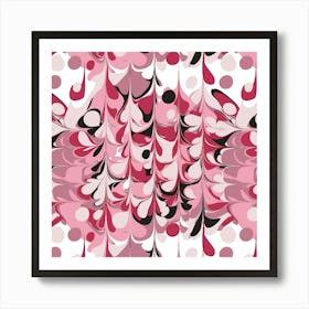 Pink And Black Marble Fluid Liquid Ink Drops Art Print