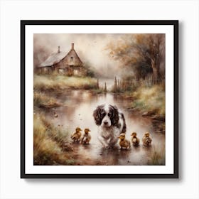 walking the... ducks Art Print