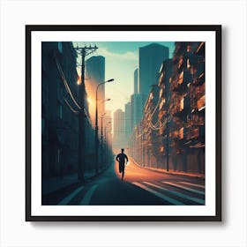 Runner In The City Art Print