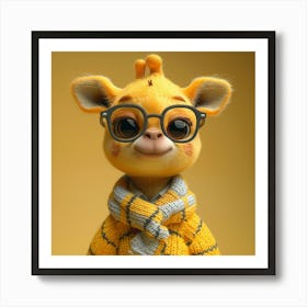 Cartoon Giraffe 2 Art Print