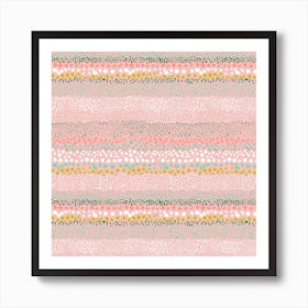 Little Textured Minimal Dots Pink Art Print