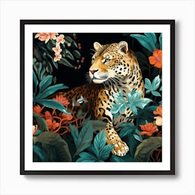 Leopard In The Jungle Art Print