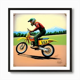 Dirt Bike Rider Art Print