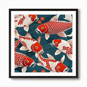 Koi Fish Pattern 2 Art Print