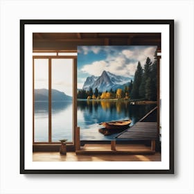 Lake View Canvas Wall Art Art Print