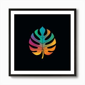 Rainbow Leaf Logo 1 Art Print