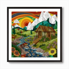Small mountain village 35 Art Print