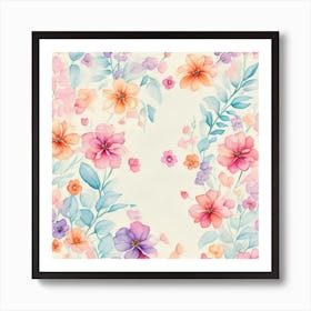 Watercolor Floral Pattern 2 Art Print