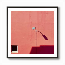 Street Lamp On A Pink Wall Art Print