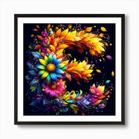 Colorful Letter E Art Print