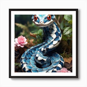 Blue Snake Art Print