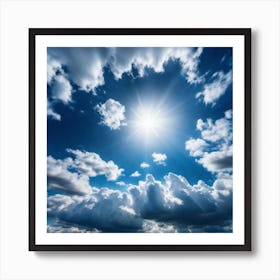 Sun Shining Through Clouds Art Print